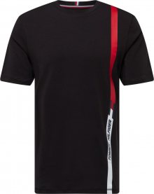 Tommy Sport Funkční tričko černá / bílá / červená