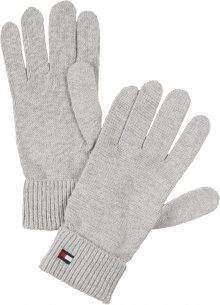 TOMMY HILFIGER Prstové rukavice světle šedá / červená / bílá / námořnická modř