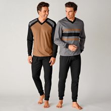 Blancheporte Sada 2 pyžam, trojbarevný design černá/karamelová 87/96 (M)