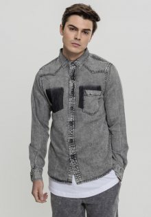 Urban Classics Denim Pocket Shirt grey wash - S