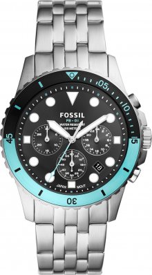 FOSSIL Analogové hodinky stříbrná / černá / modrá