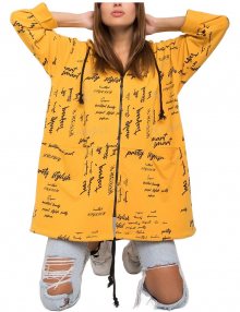 žlutá dámská mikina s nápisy