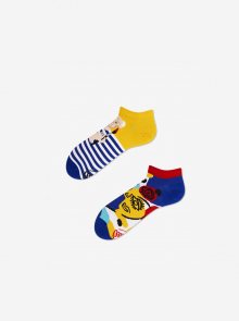 Modro-žluté unisex vzorované kotníkové ponožky Many Mornings Picassocks - 35-38