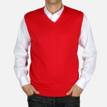 Pánská pletená vesta Willsoor 5027 v červené barvě