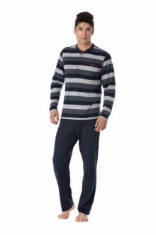 Pyžamo Rossli SAM-PY 101 XXL tmavě modrá/vzor