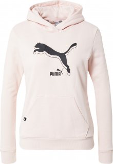 PUMA Sportovní mikina černá / růžová