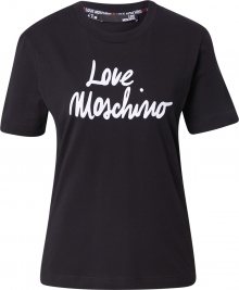 Love Moschino Tričko \'MAGLIETTA\' černá / bílá