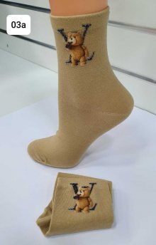Hrubší dámské ponožky s aplikací WZ03 NERO UNIWERSALNY