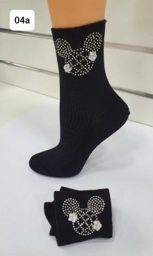 Hrubší ponožky s aplikací WZ04 NERO UNIWERSALNY