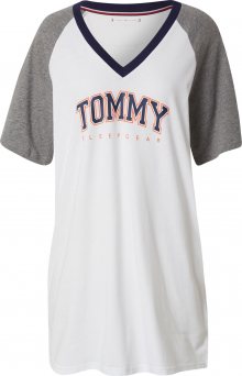 Tommy Hilfiger Underwear Noční košilka bílá / noční modrá / světle červená / šedý melír