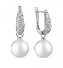 JVD Luxusní stříbrné náušnice s pravými perlami a zirkony SVLE1039XH2P100