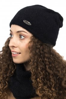 Dámský komplet čepice a šály Fil\'loo KPLA-140 czarny UNI