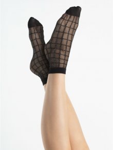 Dámské ponožky GRID - 20 DEN BLACK\\SILVER UNIWERSALNY
