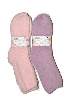 Dámské ponožky WiK 37402 Happy Kuschel Super Soft A\'2 kremowy-fioletowy 35-42