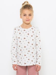 Bílé vzorované holčičí tričko CAMAIEU - 104-110