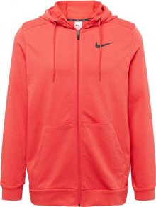 NIKE Sportovní mikina s kapucí grenadina / černá