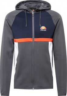ELLESSE Sportovní mikina s kapucí tmavě šedá / bílá / tmavě oranžová / námořnická modř