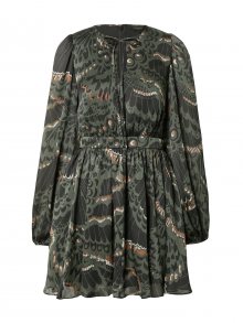 Ted Baker Košilové šaty \'Chrissy\' černá / zelená / rezavě hnědá / bílá