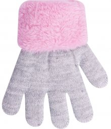Dětské rukavičky zateplené kožíškem R-103 - YoJ růžová 14