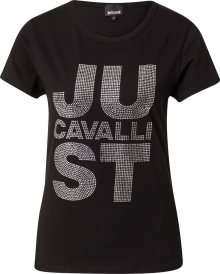 Just Cavalli Tričko černá / stříbrná