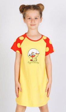 Dětská bavlněná noční košile Vienetta Secret Kuře | žlutá | 11 - 12