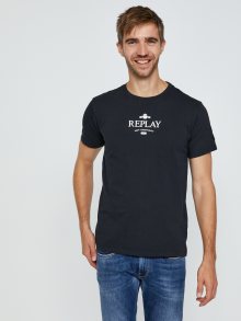 Černé pánské tričko s potiskem Replay Not ordinary people - L