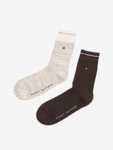 Sada dvou párů dámských ponožek v hnědé a béžové barvě Tommy Hilfiger - 35-38