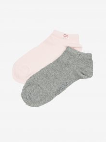 Sada dvou párů dámských ponožek v šedé a růžové barvě Calvin Klein - ONE SIZE