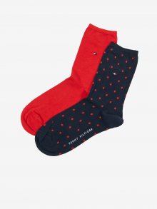 Sada dvou párů dámských ponožek v červené a tmavě modré barvě Tommy Hilfiger  - 35-38