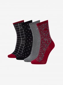 Set dámských ponožek v černé, vínové a šedé barvě Calvin Klein - ONE SIZE