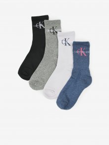 Set dámských ponožek v modré, černé, šedé a bílé barvě Calvin Klein - ONE SIZE