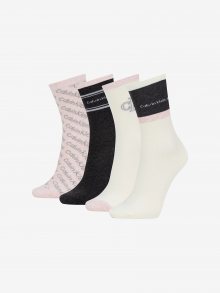 Set dámských ponožek v černé a krémové barvě Calvin Klein - ONE SIZE