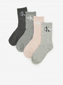 Set dámských ponožek v béžové a šedé barvě Calvin Klein - ONE SIZE