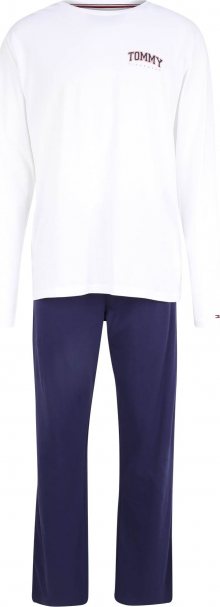 Tommy Hilfiger Underwear Pyžamo dlouhé bílá / námořnická modř / červená