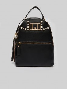 Černý dámský malý batoh s perlami Liu Jo