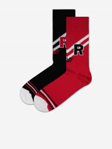 Ponožky Casual Sport Logo&Stripes 2Prs Banderole - Black/Red Replay - 39-42