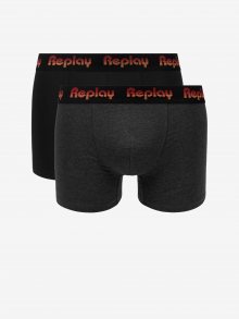 Boxerky Boxer Style 5 Jacquard Logo 2Pcs Box - Black/D G Mel/Red Replay - XL