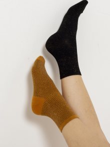 Sada dvou ponožek v černé a hořčicové barvě CAMAIEU - 39-41