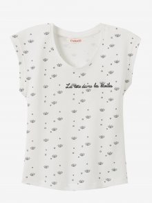 Bílé vzorované holčičí tričko CAMAIEU - 110-116