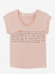 Světle růžové holčičí tričko s potiskem CAMAIEU - 104-110