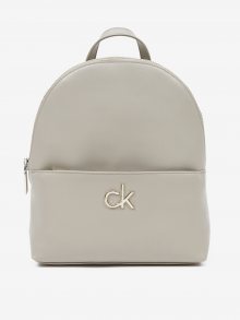 Světle šedý dámský batoh Calvin Klein Re-Lock Round