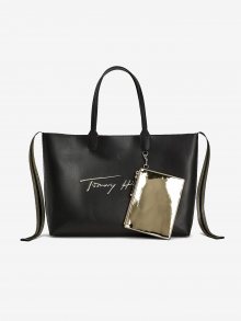 Zlato-černá dámská kabelka s malým pouzdrem Tommy Hilfiger