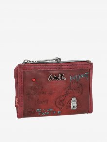 Červená dámská malá peněženka s ozdobnými detaily Anekke City
