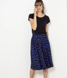 Tmavě modrá vzorovaná midi sukně CAMAIEU - XL