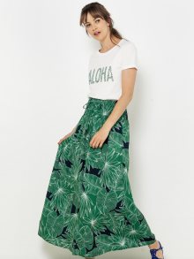 Zelená vzorovaná maxi sukně nebo midišaty CAMAIEU - XXL