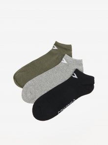 Sada tří párů pánských ponožek v khaki, šedé a černé barvě Converse - 43-46