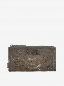 Hnědá dámská vzorovaná velká peněženka s ozdobnými detaily Anekke Iceland Rune