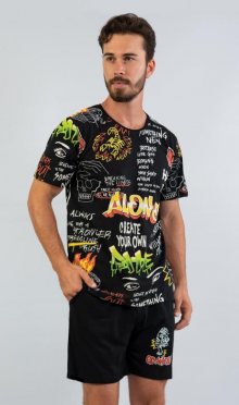 Pánské pyžamo šortky Vienetta Secret Patrik | černá | XL