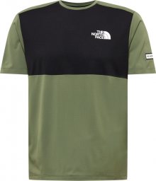 THE NORTH FACE Funkční tričko tmavě zelená / černá / bílá