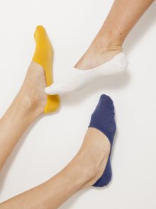 Sada tří párů ponožek v bílé, modré a hořčicové barvě CAMAIEU - 39-41